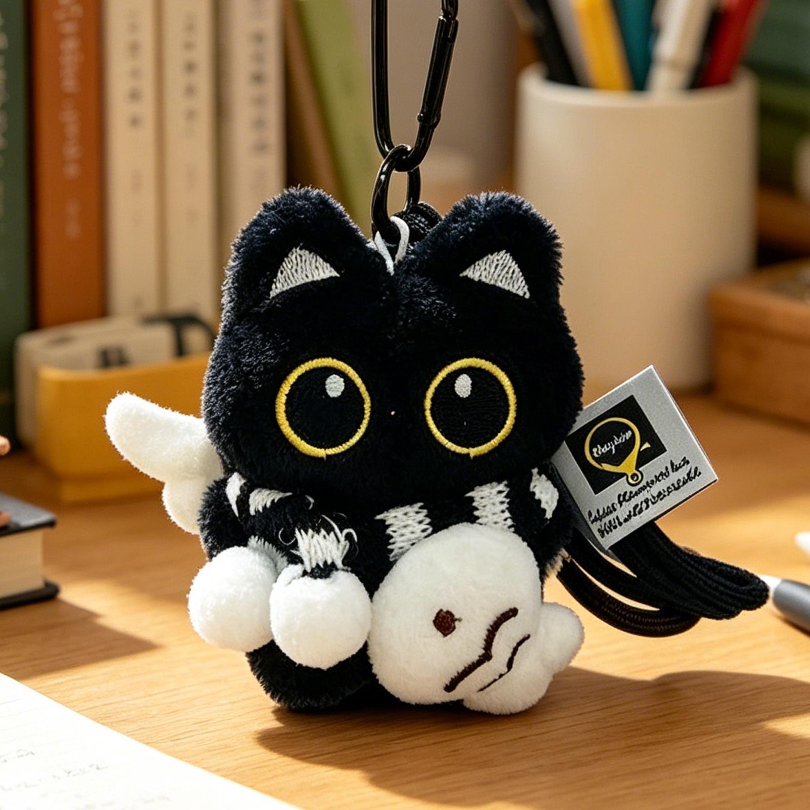 Women Bags Louis Vuitton - Black Cat Plush Shape Bag Charm