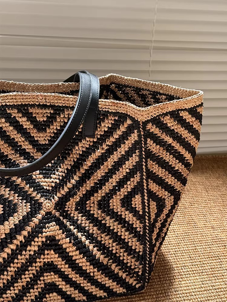Oversized large Raffia straw t - Women Bags Handmade 评论和价格