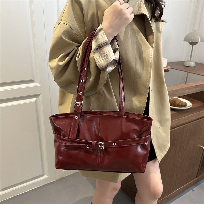 Luxury Wine Red Underarm Bag f - Women Bags For Airport 评论和价格