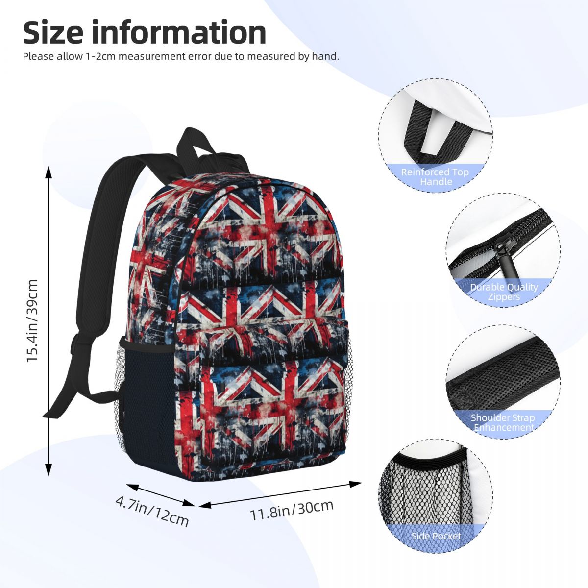 UK Flag Paint Texture Backpack - Women Bags Uk 评论和价格