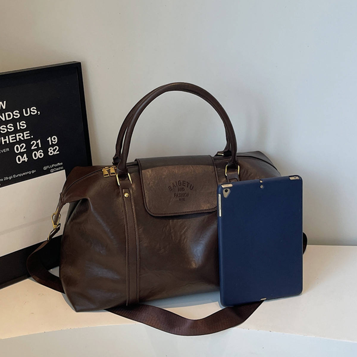 Large Capacity Retro Patent Le - Women Bags For Airport 评论和价格