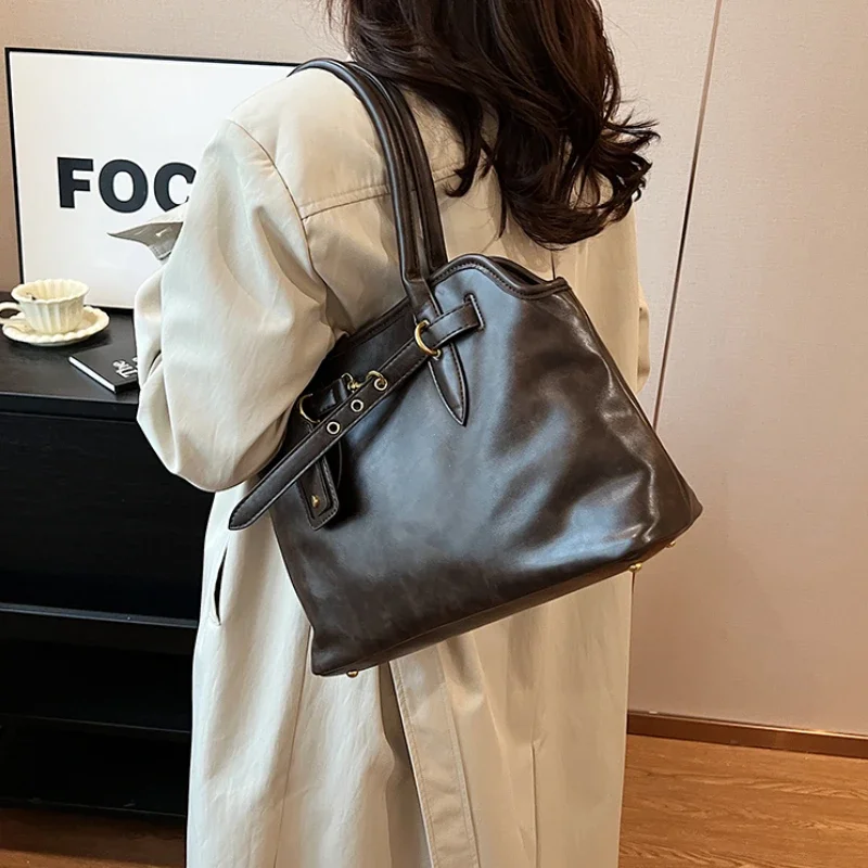 PU Leather Retro Tote Bag for  - Women Bags For Airport 评论和价格